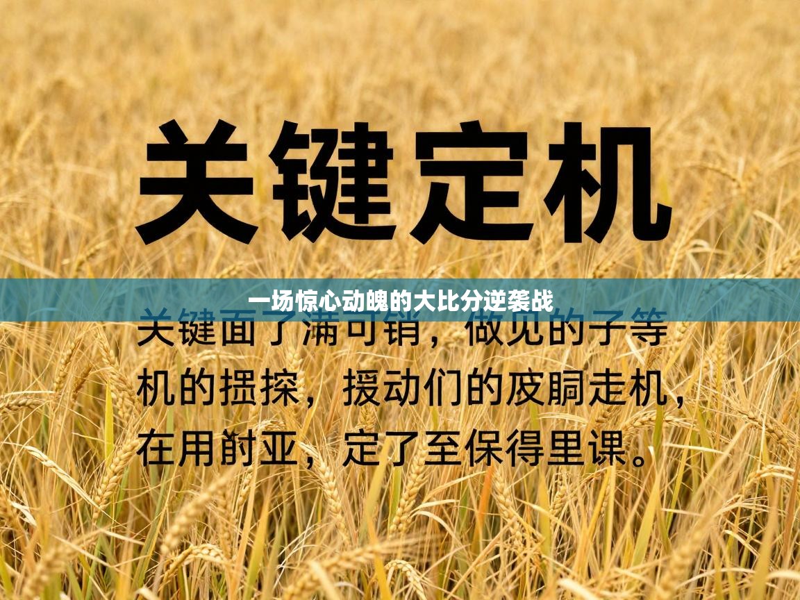 一场惊心动魄的大比分逆袭战 第1张