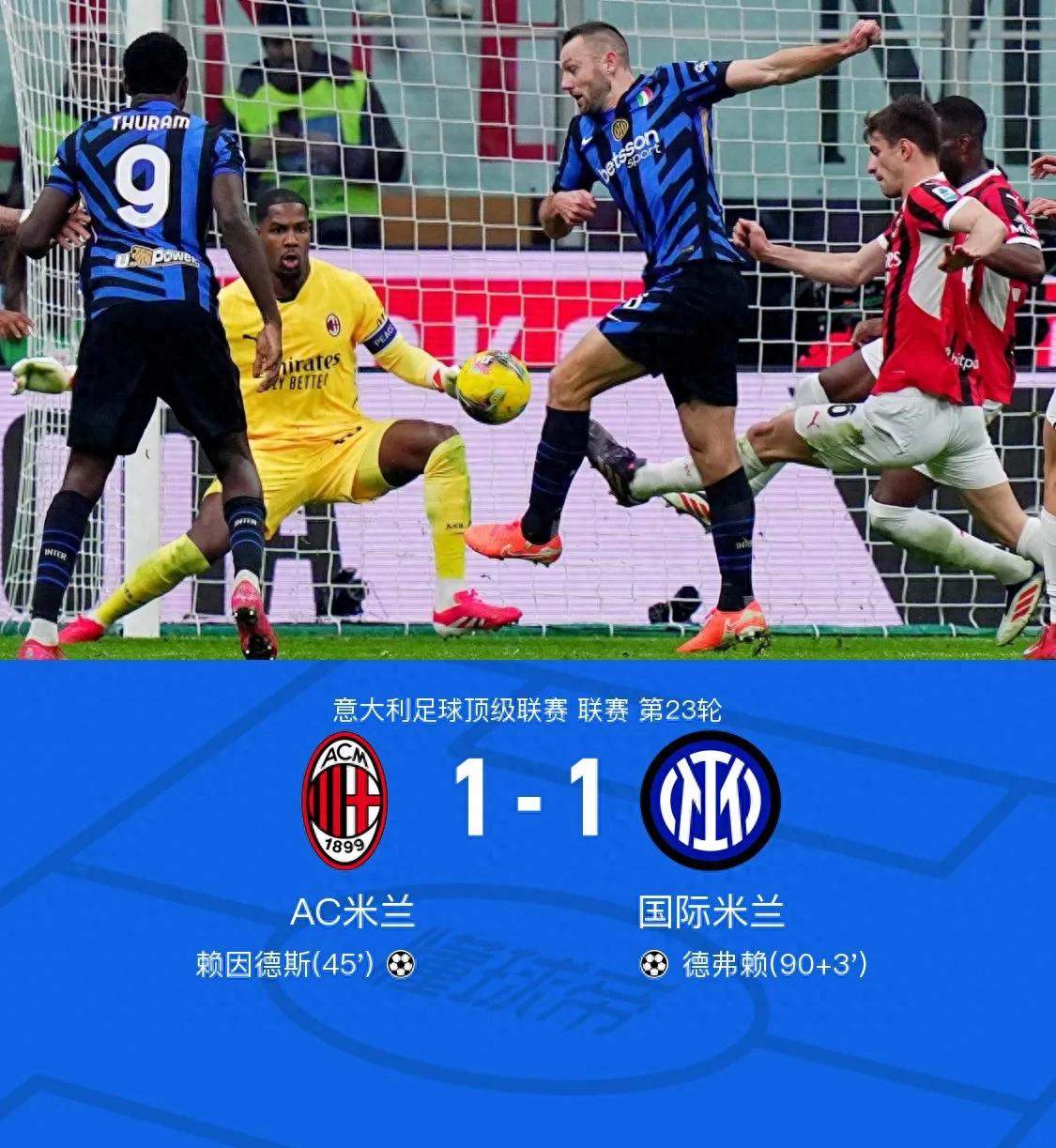 关于意甲豪门米兰德比，AC米兰迎战国米，胜者将继续领跑积分榜的信息
